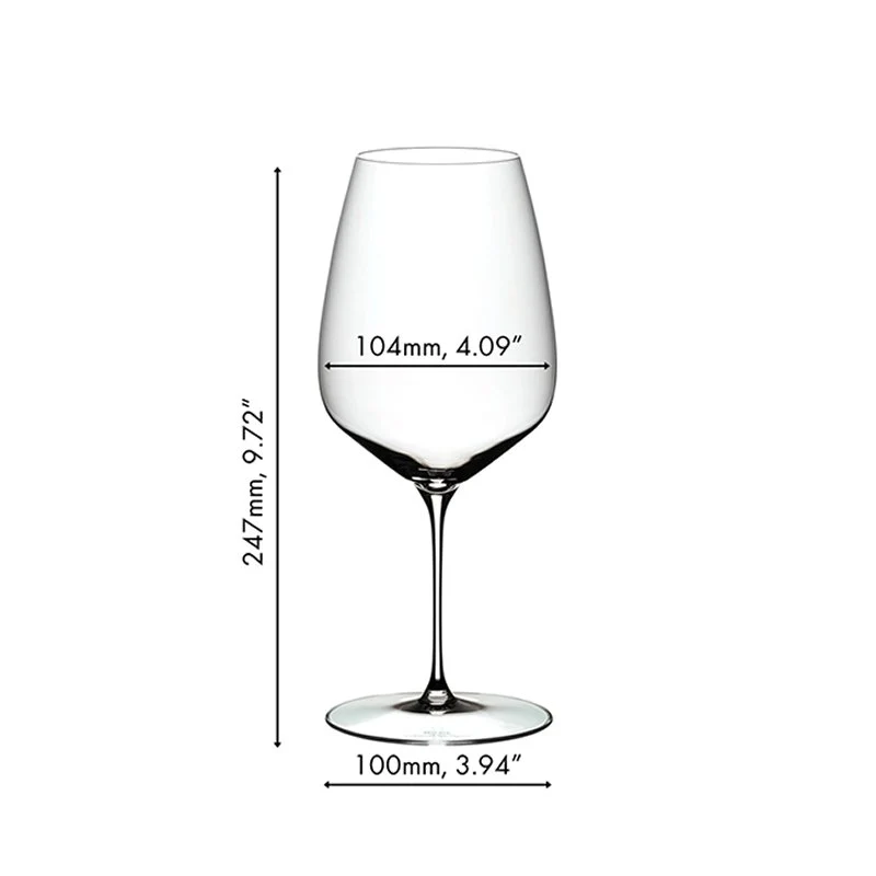 82.9 cl - Veloce Calice Vino Rosso Cabernet Merlot in Vetro - Set 6 Pezzi