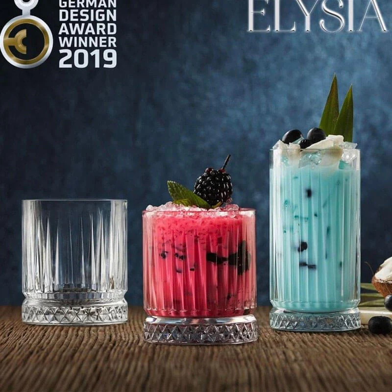 21 cl - Elysia Bicchiere Whisky in Vetro - Set 4 Pezzi