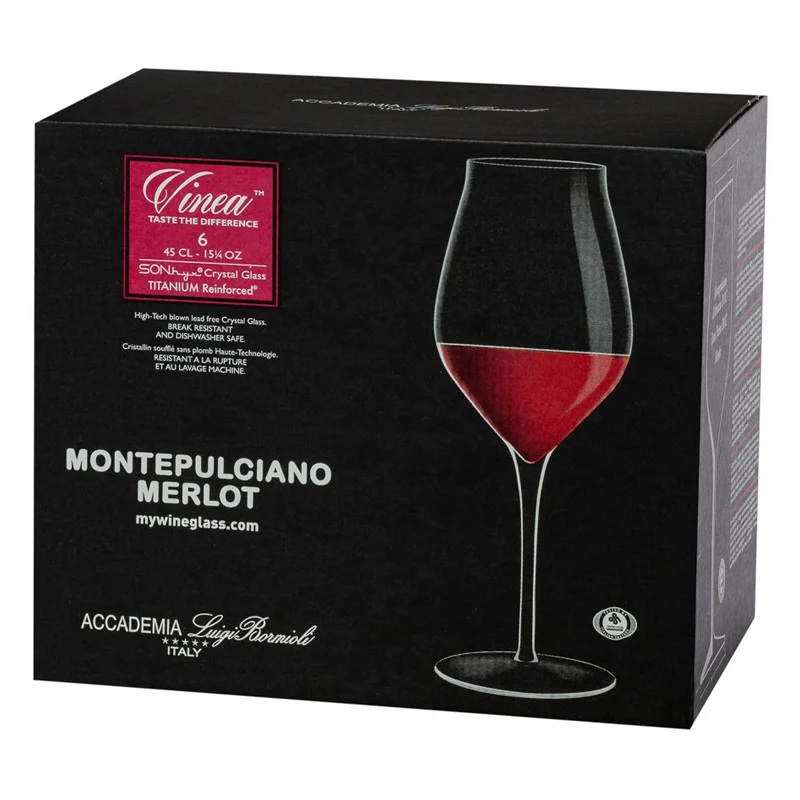 45 cl - Vinea Calice Vino Rosso in Vetro - Set 6 Pezzi