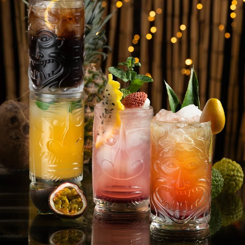 45 cl - Tiki Etruria Bicchiere Bibita in Vetro - Set 4 Pezzi