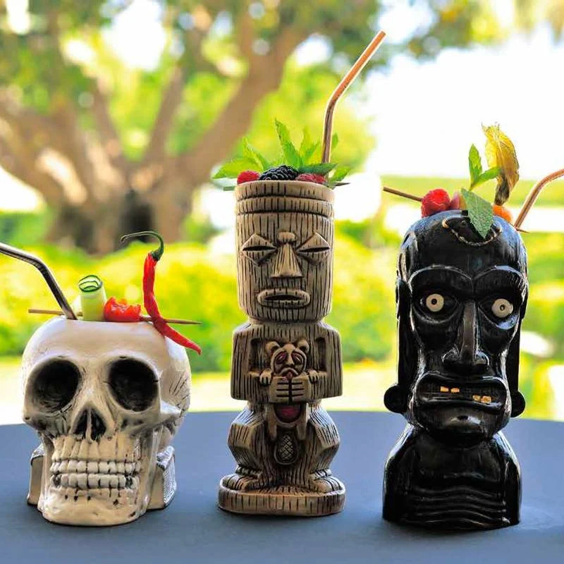 50 cl - Tiki Bicchiere In Ceramica