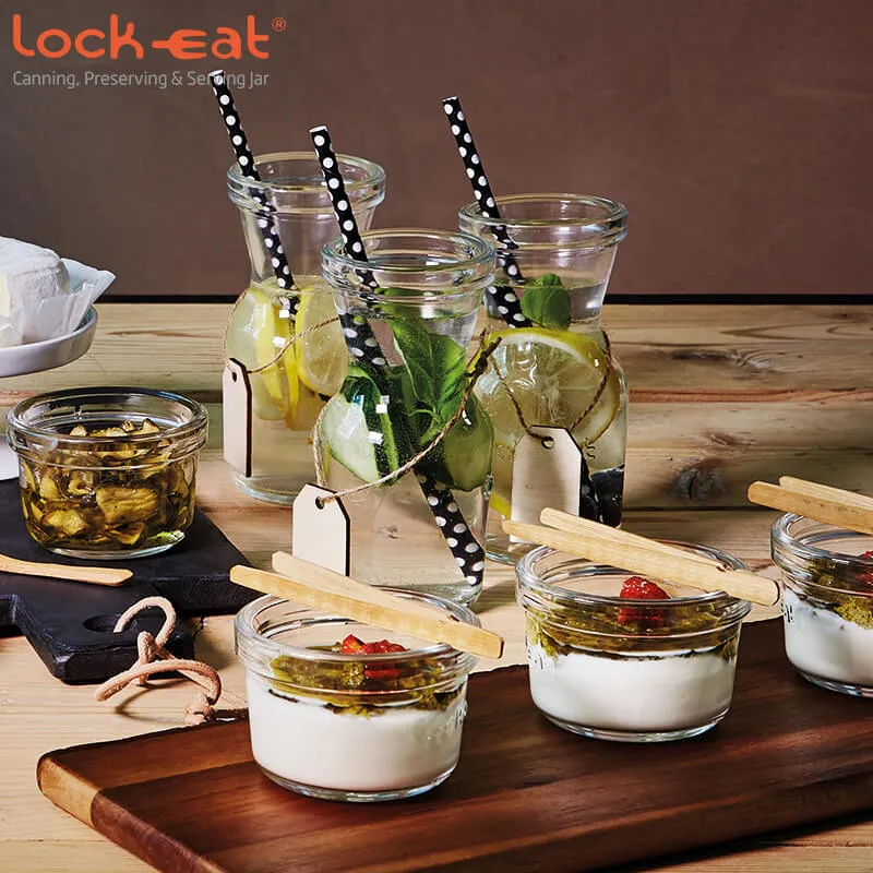 8 cl - Lock Eat Vasetto Ermetico in Vetro - Set 24 Pezzi