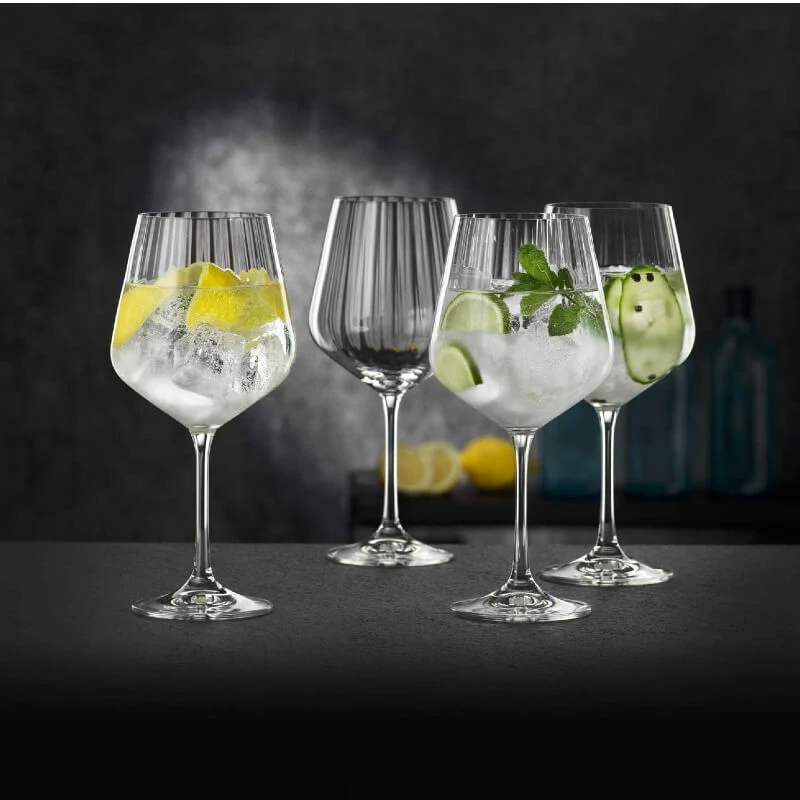 64 cl - Gin & Tonic Calice Gin Tonic in Vetro - Set 4 Pezzi