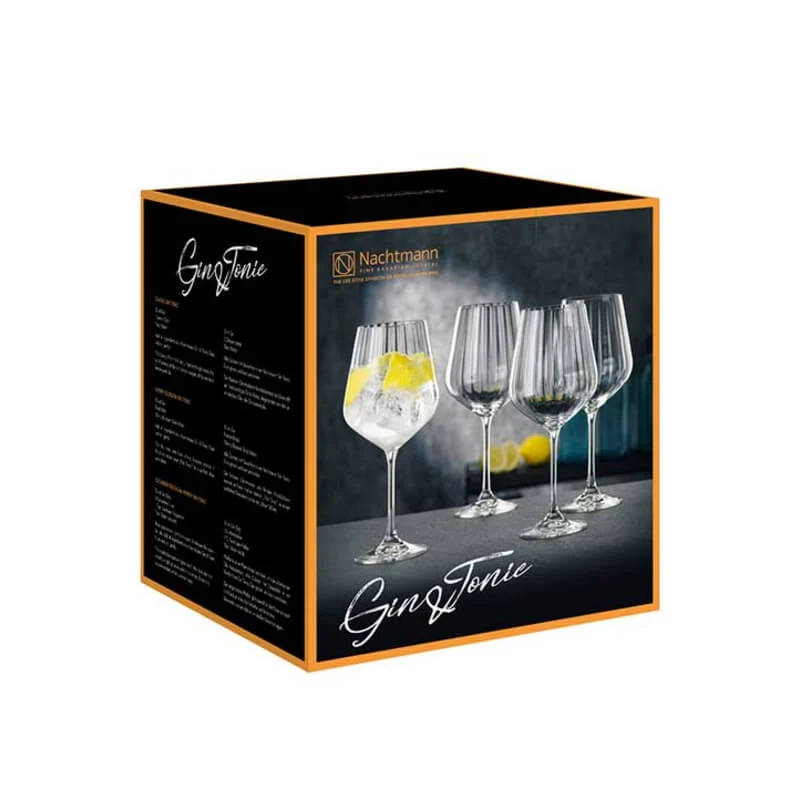 64 cl - Gin & Tonic Calice Gin Tonic in Vetro - Set 4 Pezzi