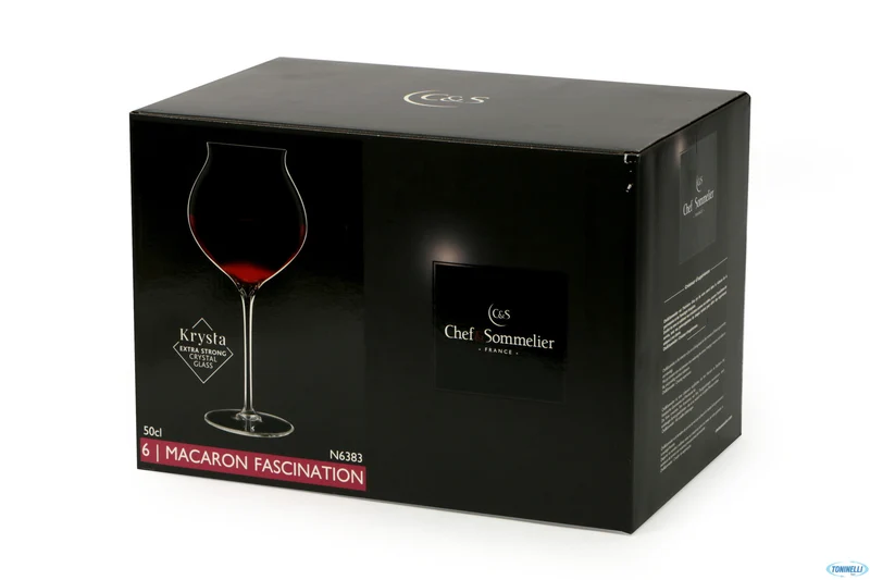 50 cl - Macaron Calice Vino Rosso Fascination in Vetro - Set 6 Pezzi
