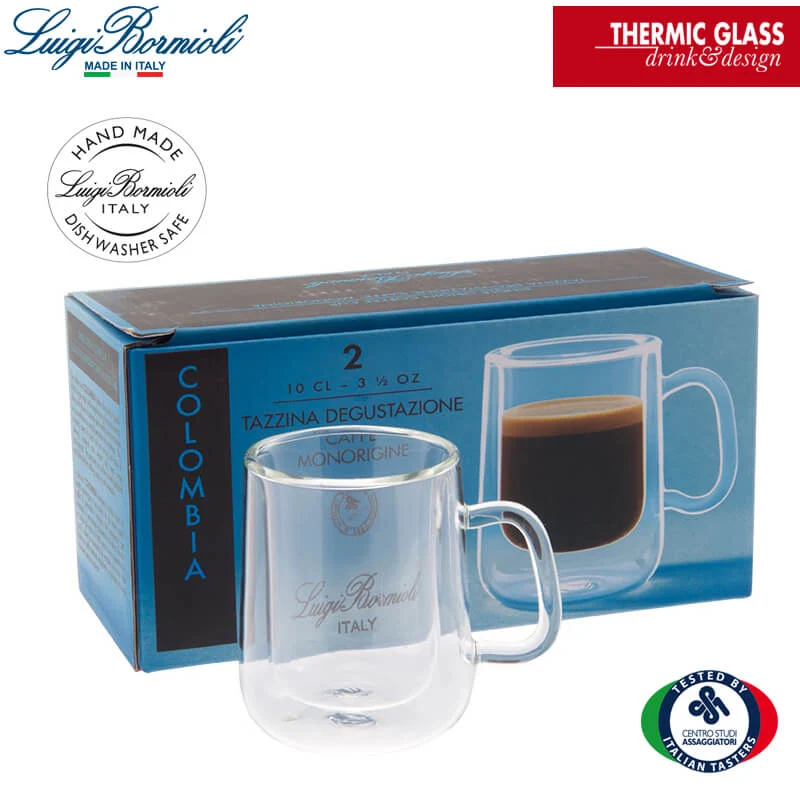 10 cl - Thermic Glass Tazzina Caffé Doppia Parete in Vetro Borosilicato - Set 2 Pezzi