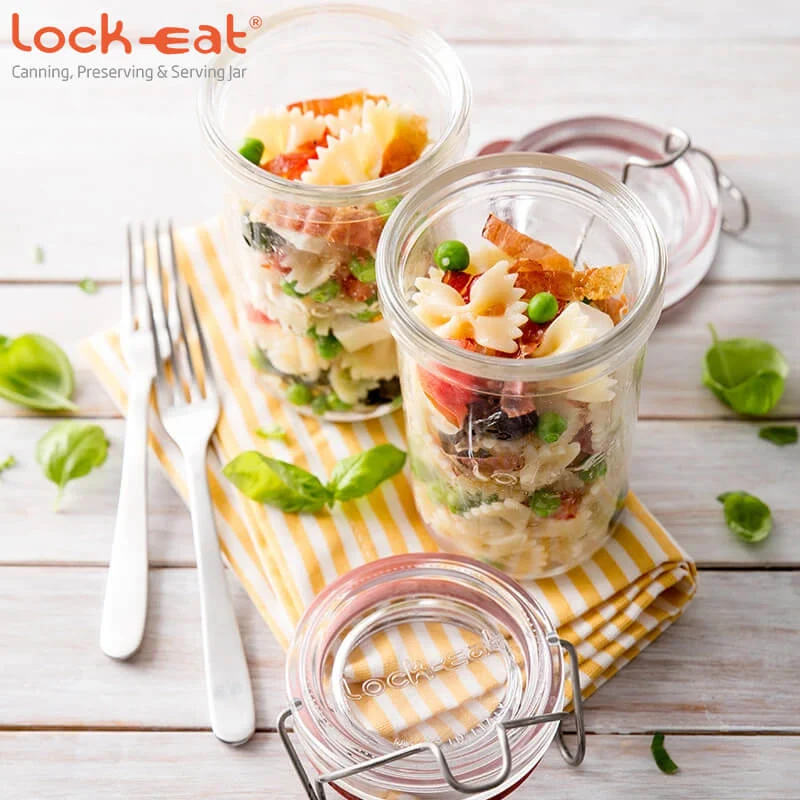 35 cl - Lock Eat Vasetto Ermetico in Vetro - Set 12 Pezzi
