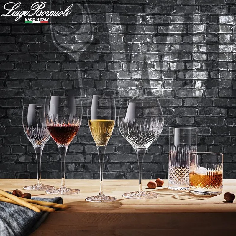38 cl - Diamante Bicchiere Whisky in Vetro - Set 6 Pezzi
