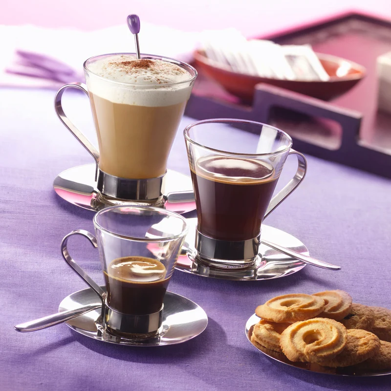11 cl - Ypsilon Tazzina Caffé in Vetro Temperato - Set 3 Pezzi