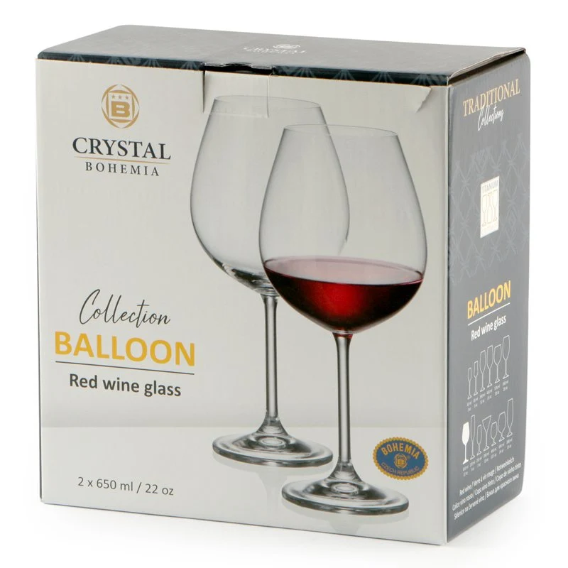 65 cl - Colibri Calice Vino Rosso in Vetro - Set 2 Pezzi
