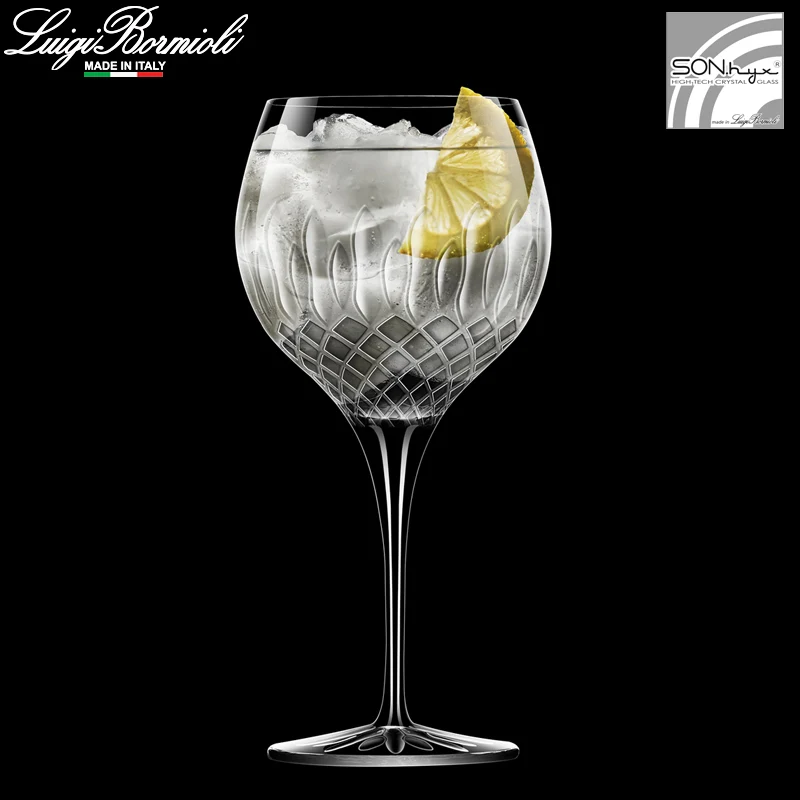 65 cl - Diamante Calice Gin Tonic in Vetro - Set 4 Pezzi