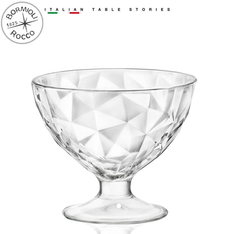22.5 cl - Diamond Coppa Dessert in Vetro - Set 12 Pezzi