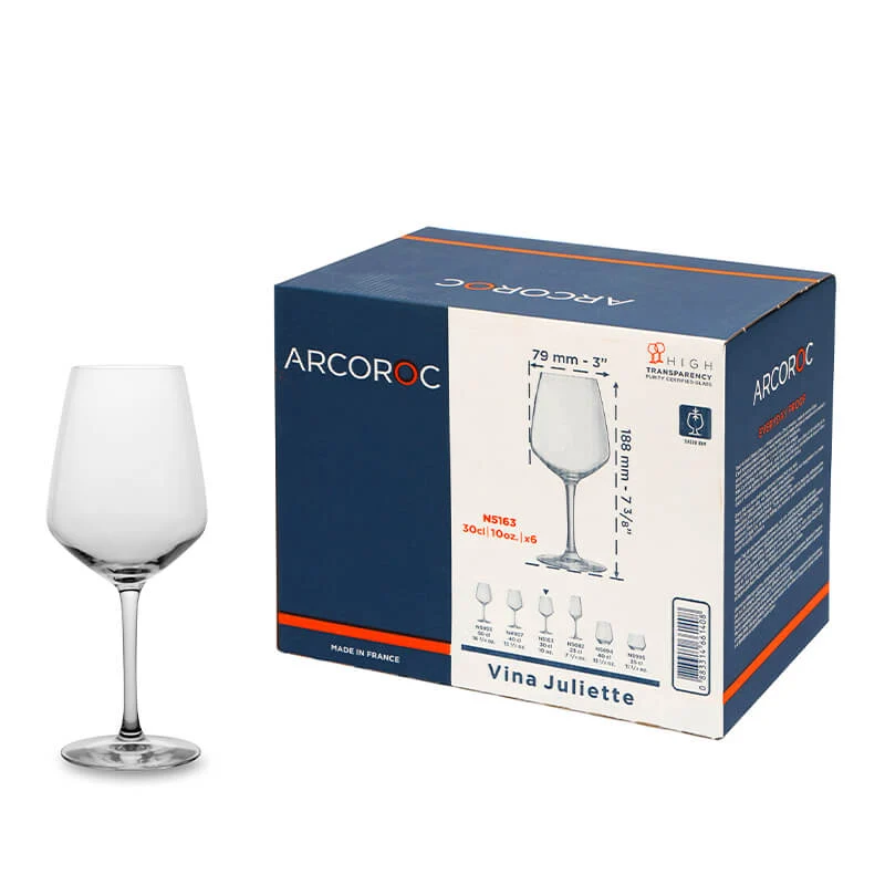 30 cl - Juliette Calice Vino Multiuso in Vetro - Set 6 Pezzi