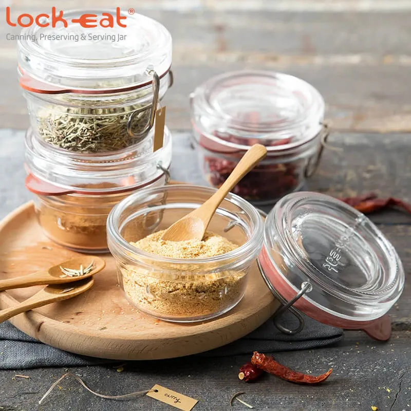 8 cl - Lock Eat Vasetto Ermetico in Vetro - Set 6 Pezzi