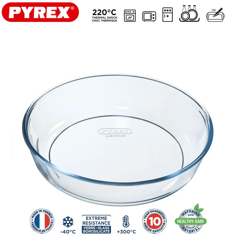 26 cm - Bake & Enjoy Tortiera Rotondo in Vetro Borosilicato