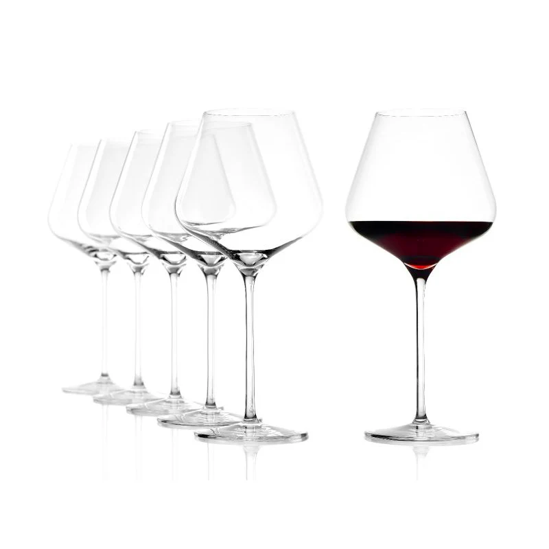70.8 cl - Quatrophil Calice Vino Rosso Burgundy in Vetro - Set 6 Pezzi