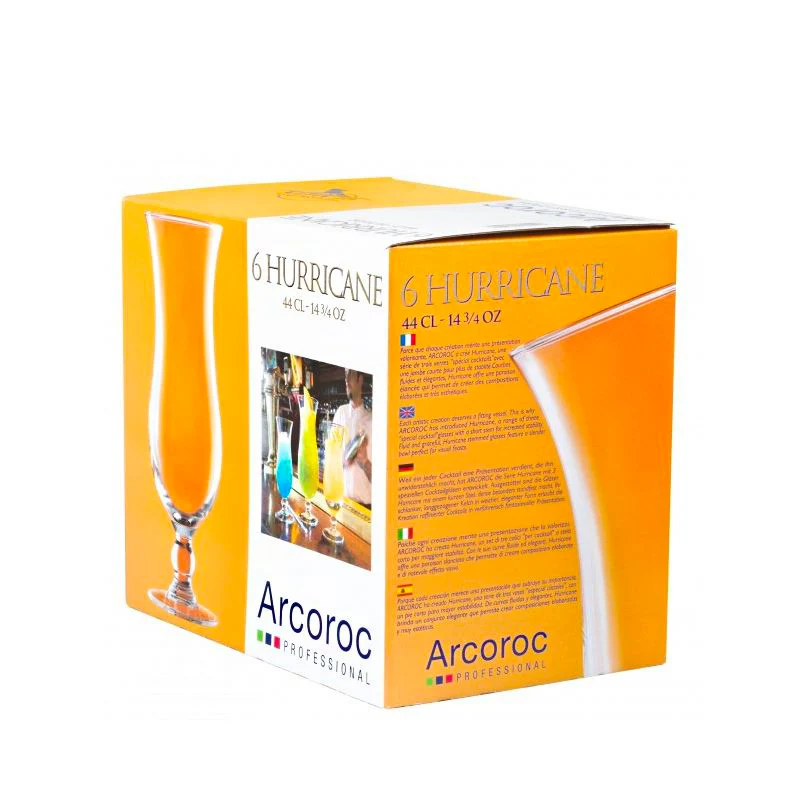 44 cl - Hurricane Bicchiere Bibita in Vetro - Set 6 Pezzi