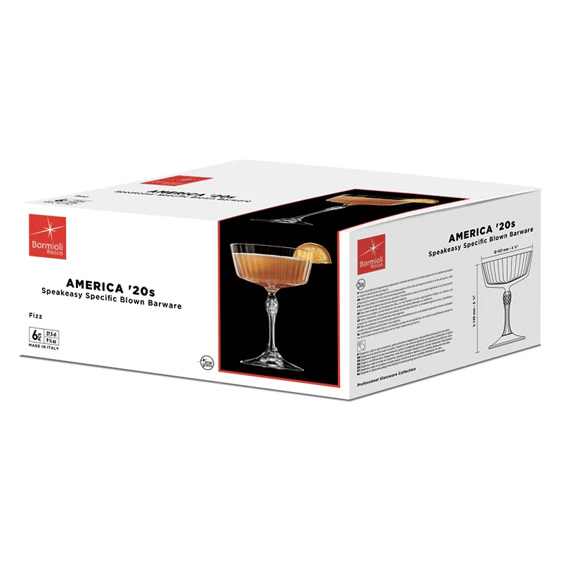 27.5 cl - America 20s Calice Cocktail in Vetro - Set 6 Pezzi