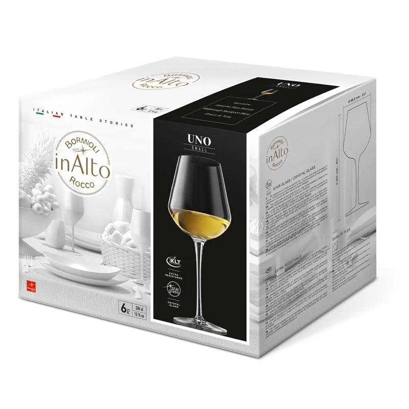 38 cl - InAlto Uno Calice Vino Bianco in Vetro - Set 6 Pezzi