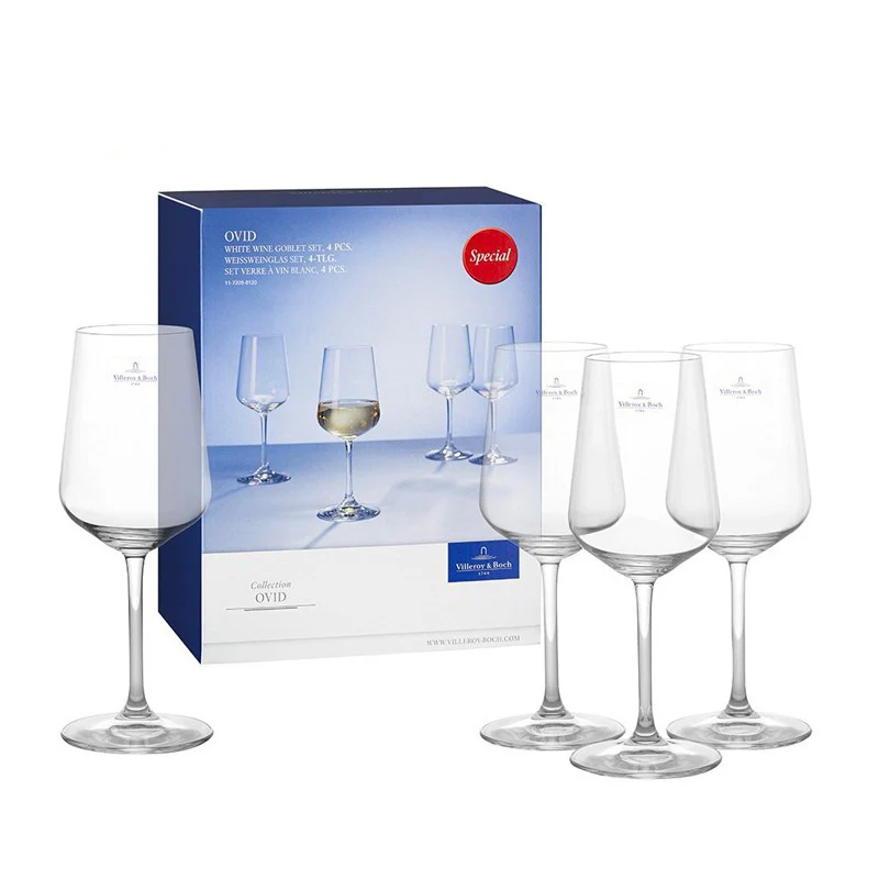 38 cl - Ovid Calice Vino Bianco in Vetro - Set 4 Pezzi