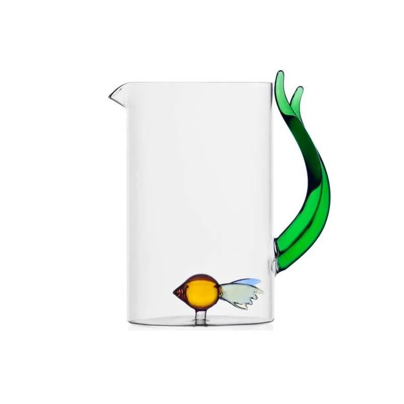 145 cl - Animal Farm Brocca Pesce Con Alga in Vetro Borosilicato