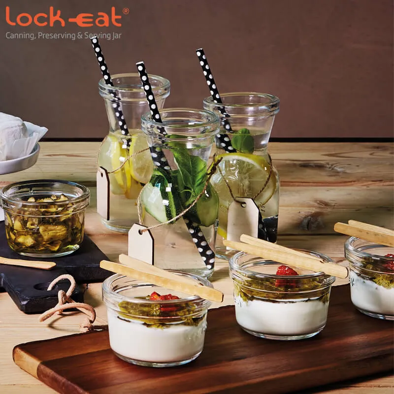 25 cl - Lock Eat Caraffa in Vetro - Set 6 Pezzi