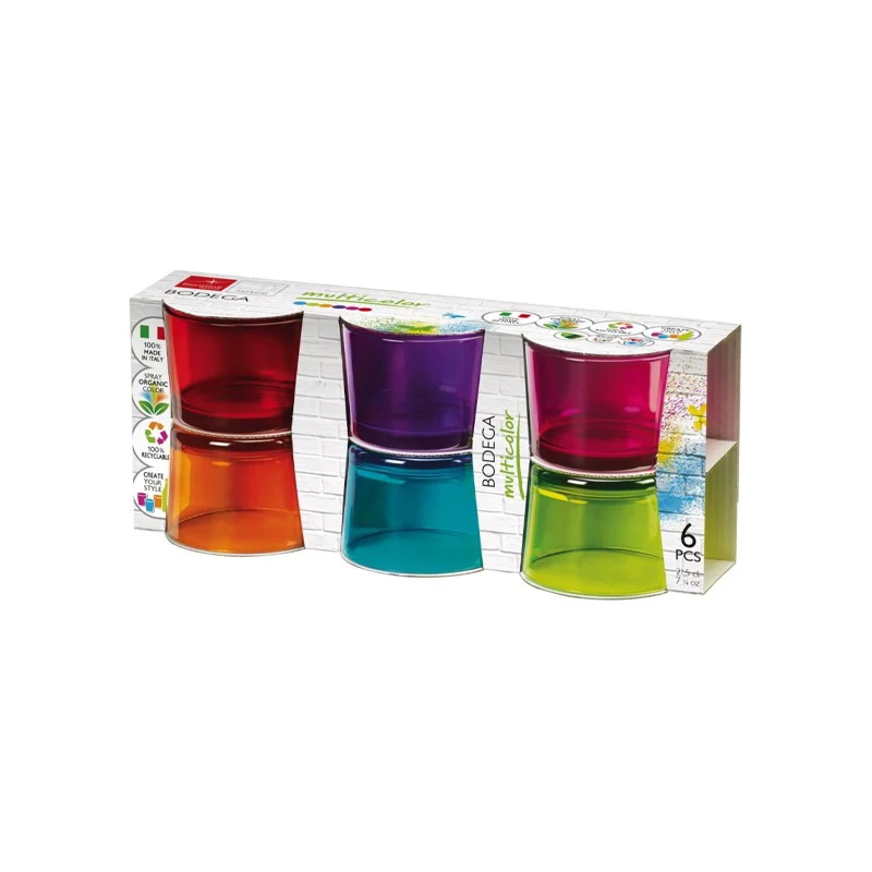 22.5 cl - Bodega Bicchiere Aperitivo in Vetro Temperato - Set 6 Pezzi