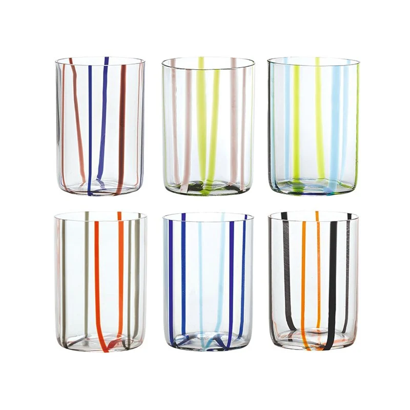 35 cl - Tirache Bicchiere Acqua in Vetro Borosilicato - Set 6 Pezzi