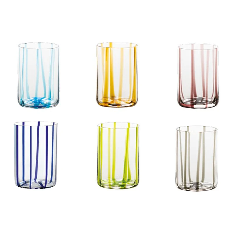 35 cl - Tirache Bicchiere Acqua in Vetro Borosilicato - Set 6 Pezzi