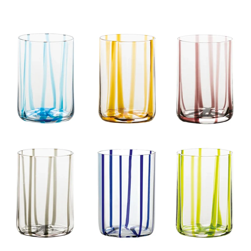 35 cl - Tirache Bicchiere Acqua in Vetro Borosilicato - Set 6 Pezzi