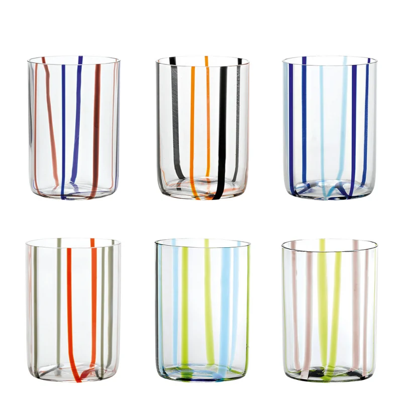 35 cl - Tirache Bicchiere Acqua in Vetro Borosilicato - Set 6 Pezzi