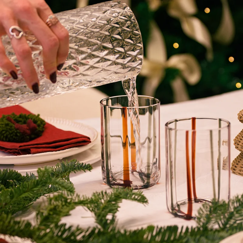 35 cl - Tirache Bicchiere Acqua in Vetro Borosilicato - Set 6 Pezzi