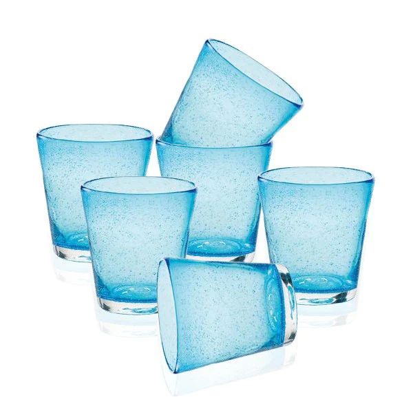 30 cl - Bollicine Bicchiere Acqua in Vetro - Set 6 Pezzi
