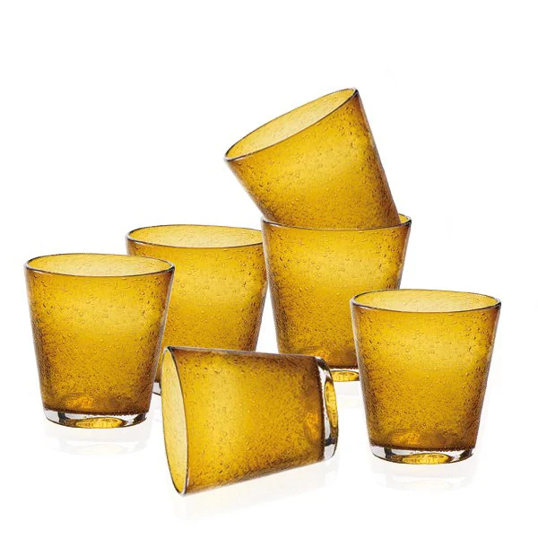 30 cl - Bollicine Bicchiere Acqua in Vetro - Set 6 Pezzi