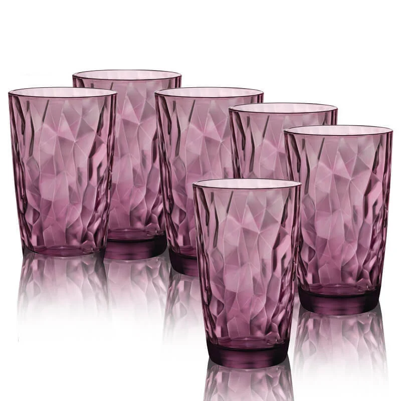 47 cl - Diamond Bicchiere Bibita in Vetro - Set 6 Pezzi