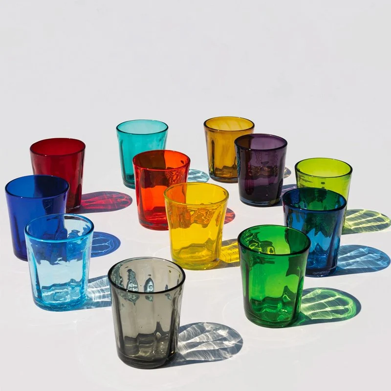 32 cl - Bei Bicchiere Acqua in Vetro Soffiato - Set 6 Pezzi
