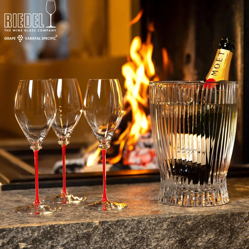 37.5 cl - Fatto A Mano Performance Calice Champagne Stelo Colorato in Vetro