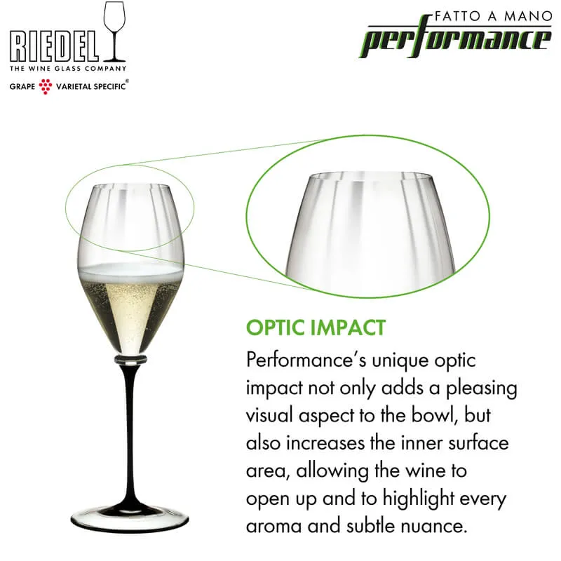 37.5 cl - Fatto A Mano Performance Calice Champagne Stelo Colorato in Vetro
