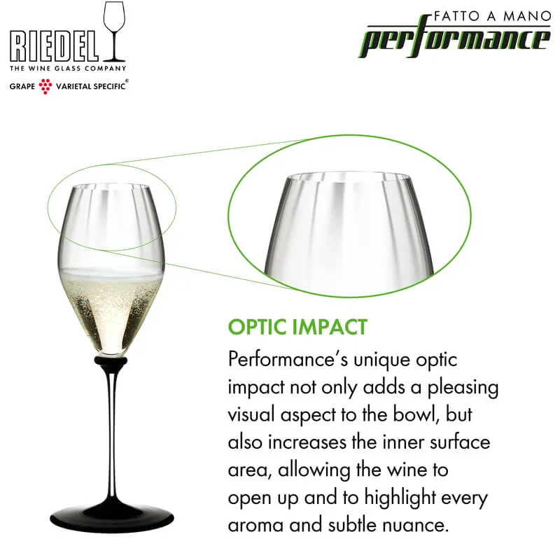 37.5 cl - Fatto A Mano Performance Calice Champagne Stelo Colorato in Vetro