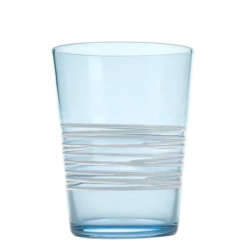 40 cl - Filante Bicchiere Acqua Righe in Vetro Soffiato - Set 6 Pezzi