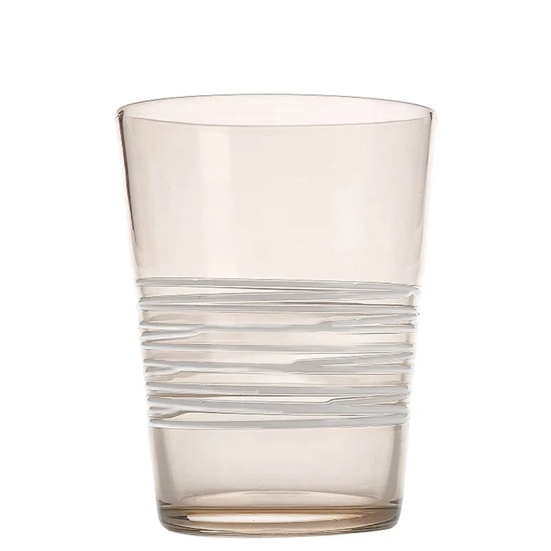 40 cl - Filante Bicchiere Acqua Righe in Vetro Soffiato - Set 6 Pezzi