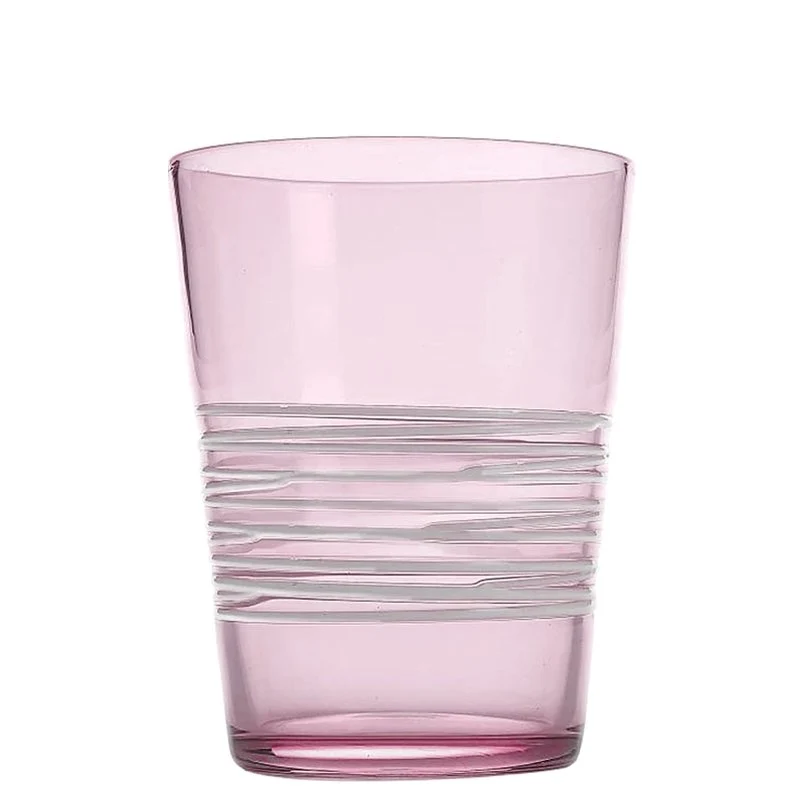 40 cl - Filante Bicchiere Acqua Righe in Vetro Soffiato - Set 6 Pezzi