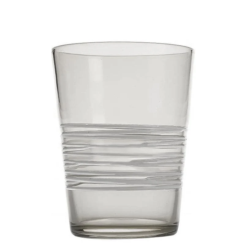 40 cl - Filante Bicchiere Acqua Righe in Vetro Soffiato - Set 6 Pezzi