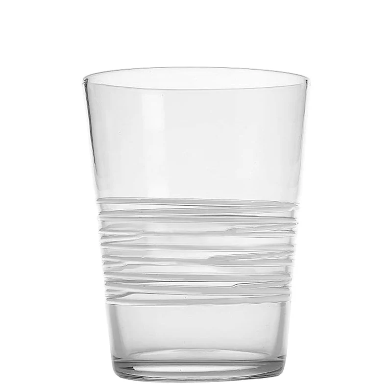 40 cl - Filante Bicchiere Acqua Righe in Vetro Soffiato - Set 6 Pezzi