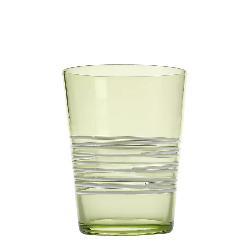40 cl - Filante Bicchiere Acqua Righe in Vetro Soffiato - Set 6 Pezzi
