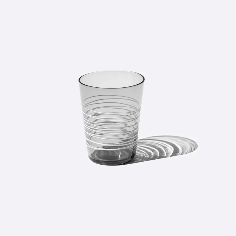 40 cl - Filante Bicchiere Acqua Righe in Vetro Soffiato - Set 6 Pezzi