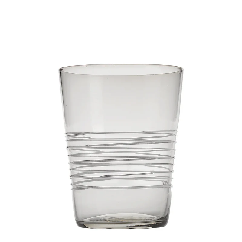 40 cl - Filante Bicchiere Acqua Righe in Vetro Soffiato - Set 6 Pezzi