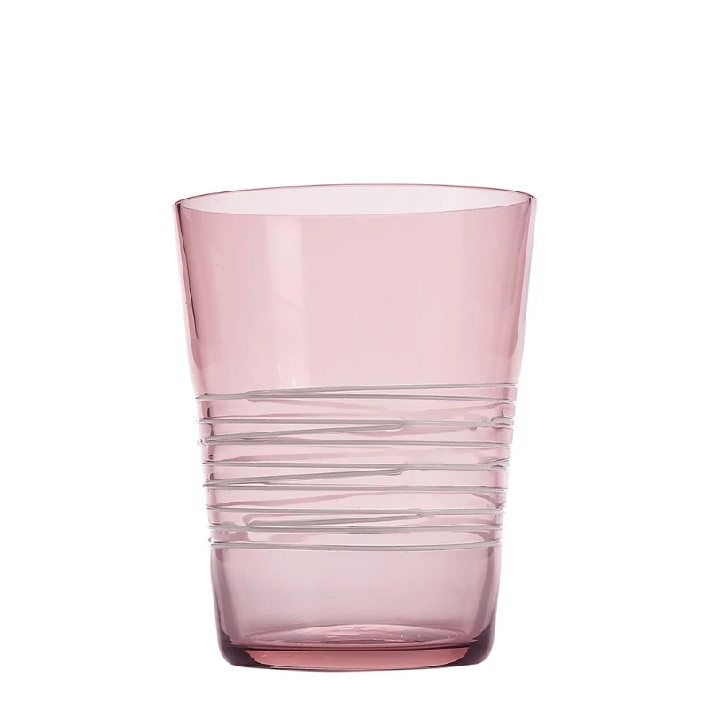 40 cl - Filante Bicchiere Acqua Righe in Vetro Soffiato - Set 6 Pezzi