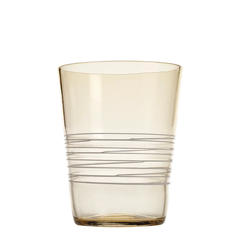 40 cl - Filante Bicchiere Acqua Righe in Vetro Soffiato - Set 6 Pezzi