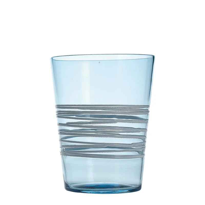 40 cl - Filante Bicchiere Acqua Righe in Vetro Soffiato - Set 6 Pezzi
